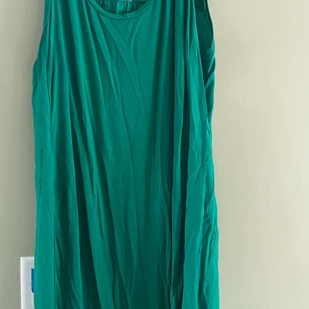 LOFT Green Sleeveless Tank Dress